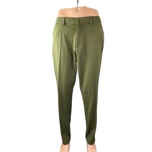 Quince Men's Green High Rise Tapered Boyfriend Chino Trousers Dress Pants 32x32